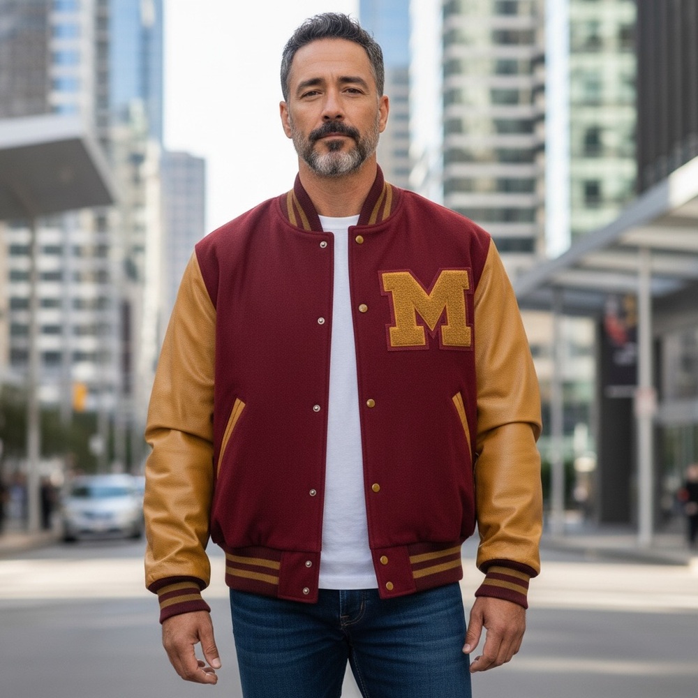 Neff Varsity Jacket Men’s Size XL Wool Leather Sleeves Letterman M